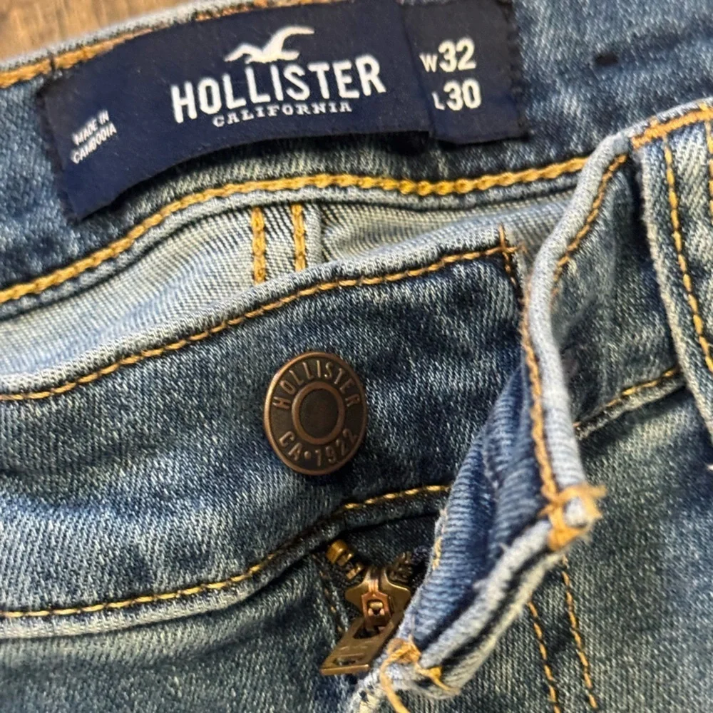 Hollister Mens Skinny Denim Jeans Classic 5 Pocket Blue Wash Casual Pants